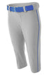 A4 Ladies Low-Rise Softball Pant with Piping and Elastic Bottom (NW6188)